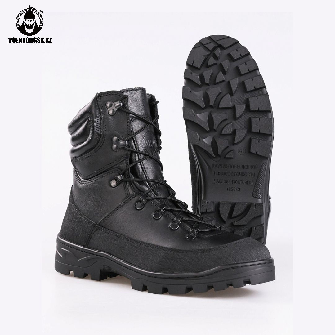 Ботинки кожаные Зимние 1500-02 ЧЕРНЫЙ