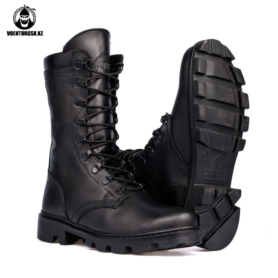 Зимние берцы нат. кожа с нат. мехом 5003-02 ЧЕРНЫЙ